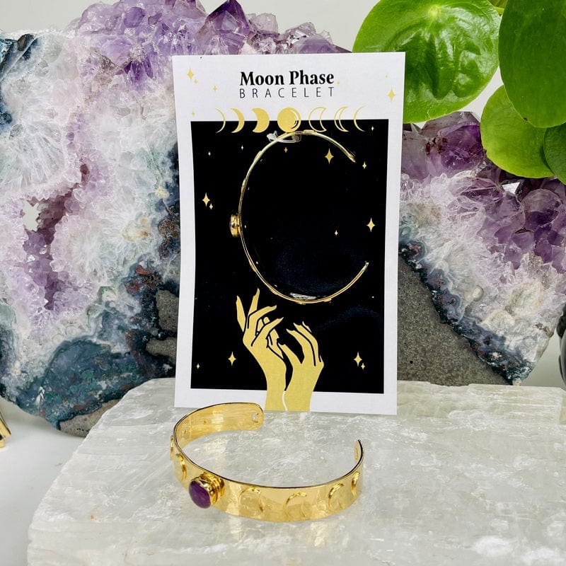 moon phase bracelet available in amethyst 