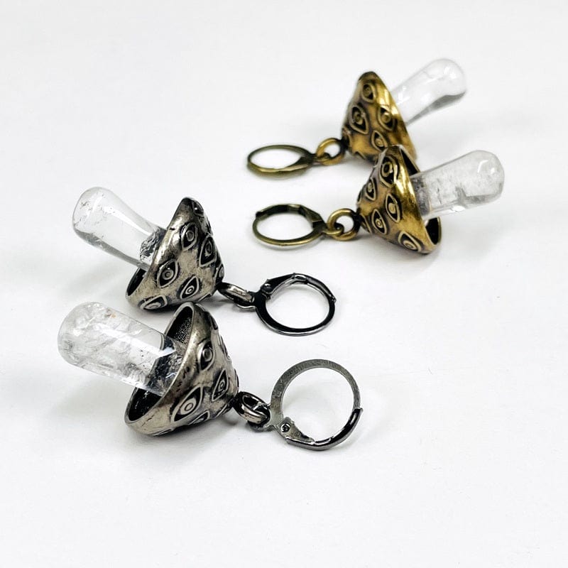 side view of the mushroom earrings