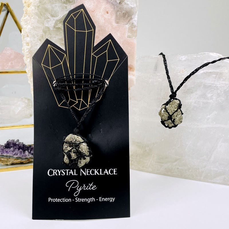 crystal necklace with adjustable black cord 