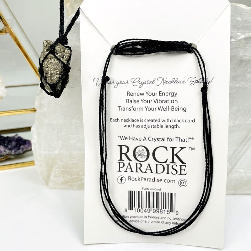 back side of the card comes with information on pyrite 