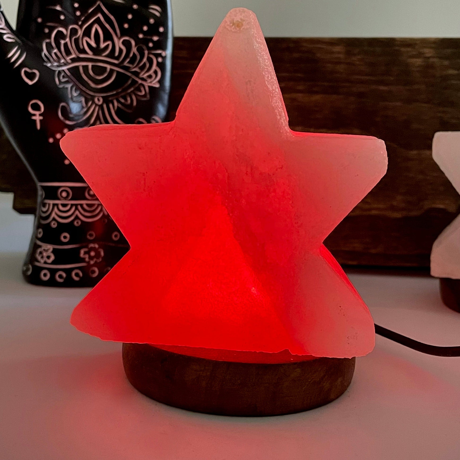 himalayan salt white star lamp red light