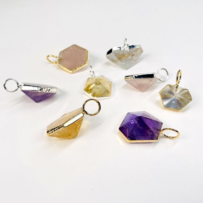 pendants set up to show front, side and bottom 