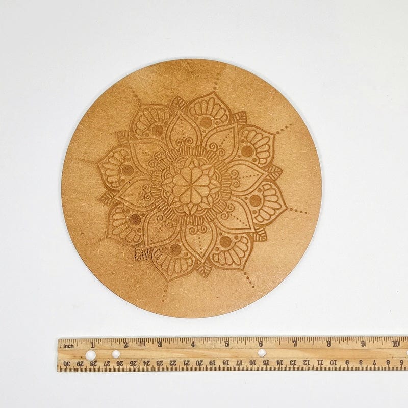 grid next to a ruler for size reference 