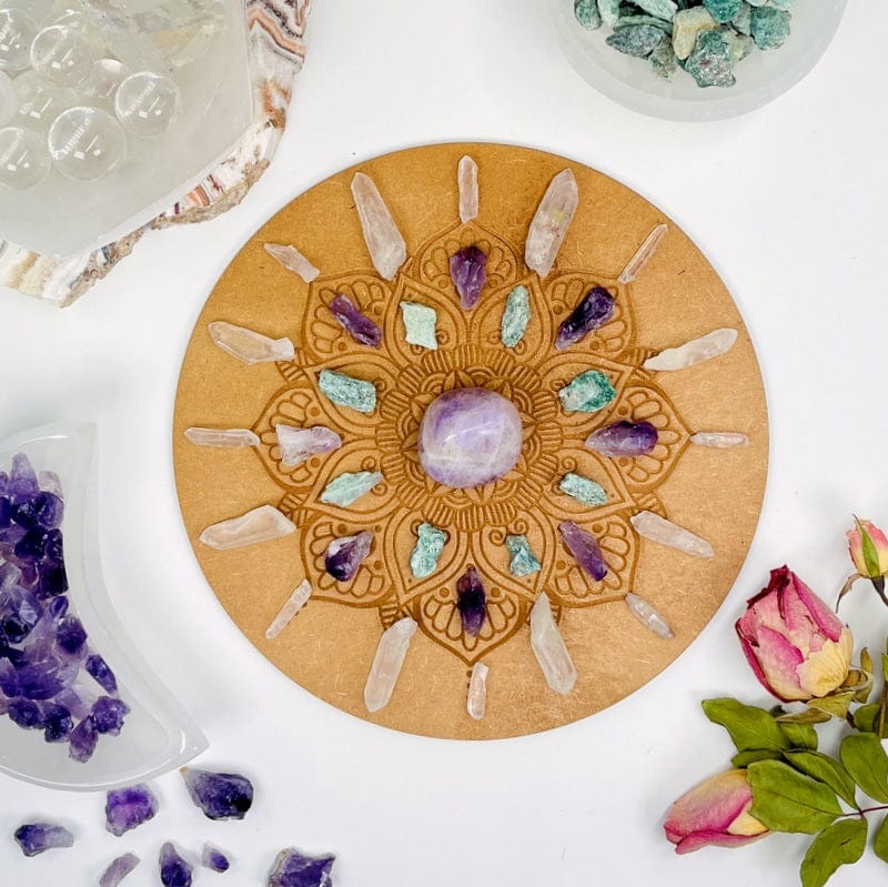 mandala grid set up as home decor 