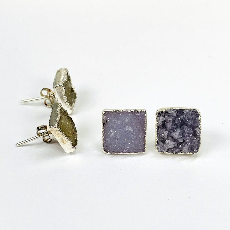 front and side view of the earrings to show the thickness 