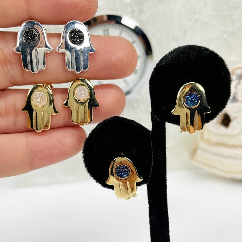hamsa hand stud style earrings 