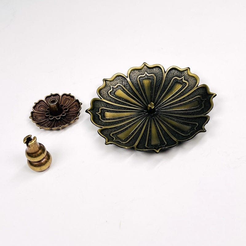 burner comes with two pieces that easily slip on to the base creating to holder section 