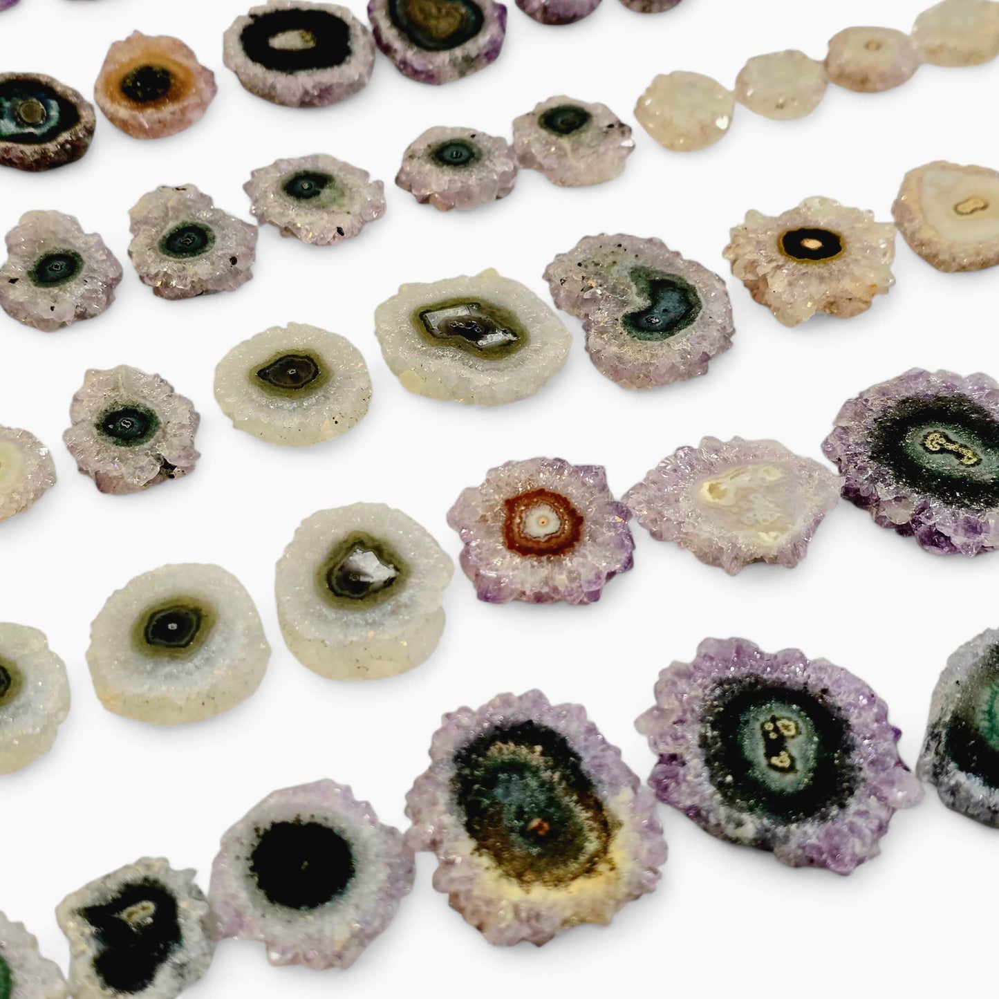 Amethyst Stalactite Crystal Slices - You Choose #3 side view at angle closeup to show detail