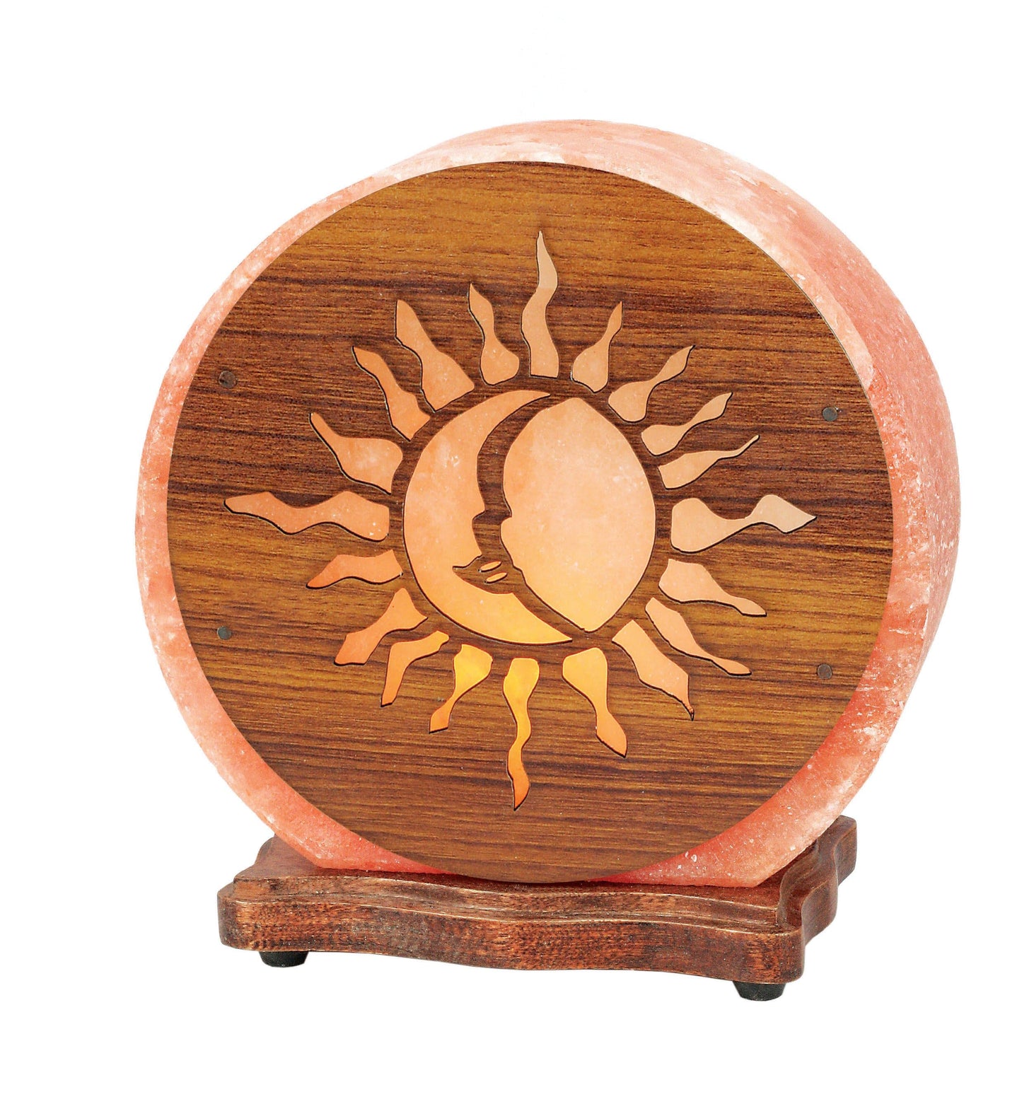 Himalayan Salt Lamp in ther sun moon design