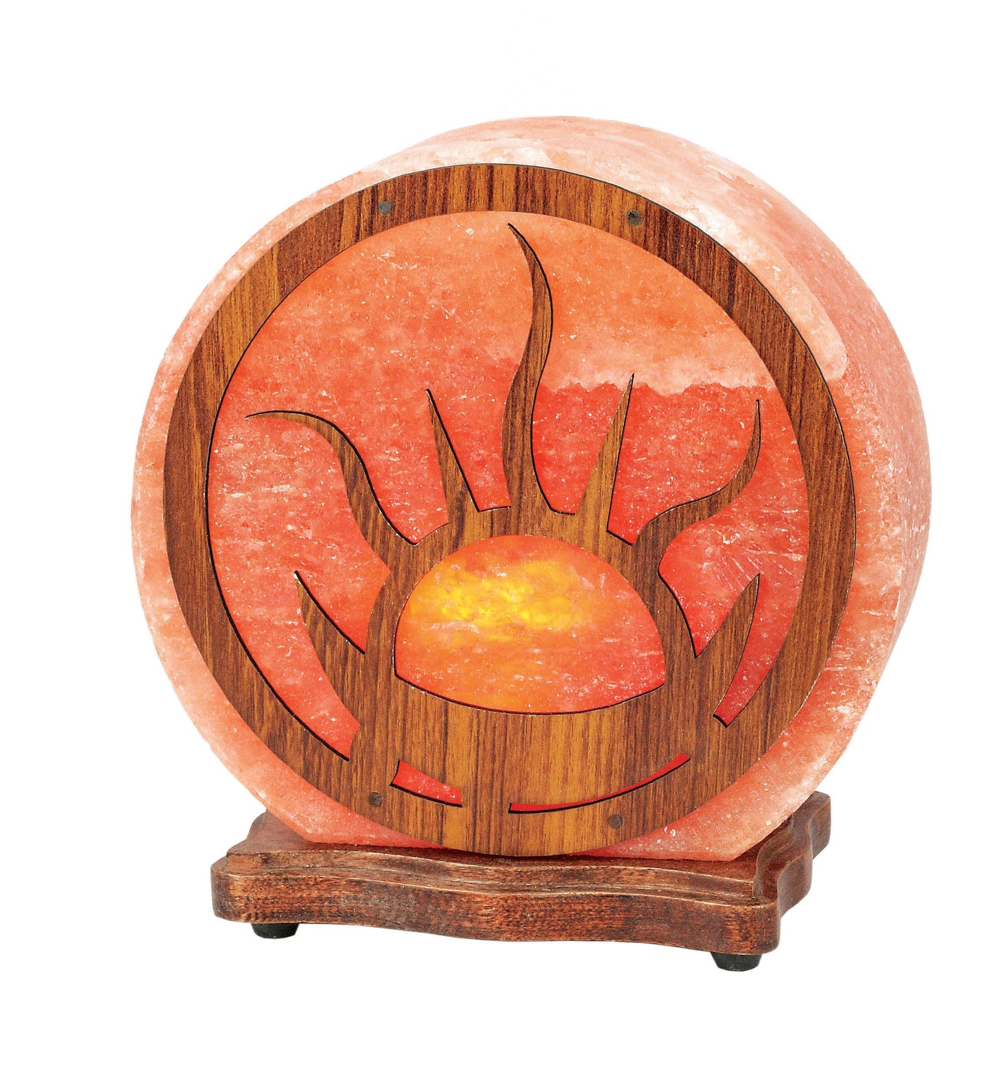 Himalayan Salt Lamp flaming sun design