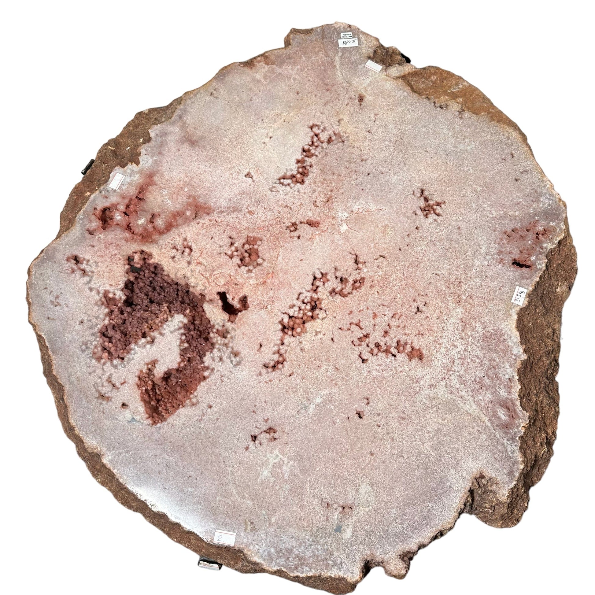 top view of the pink amethyst table 