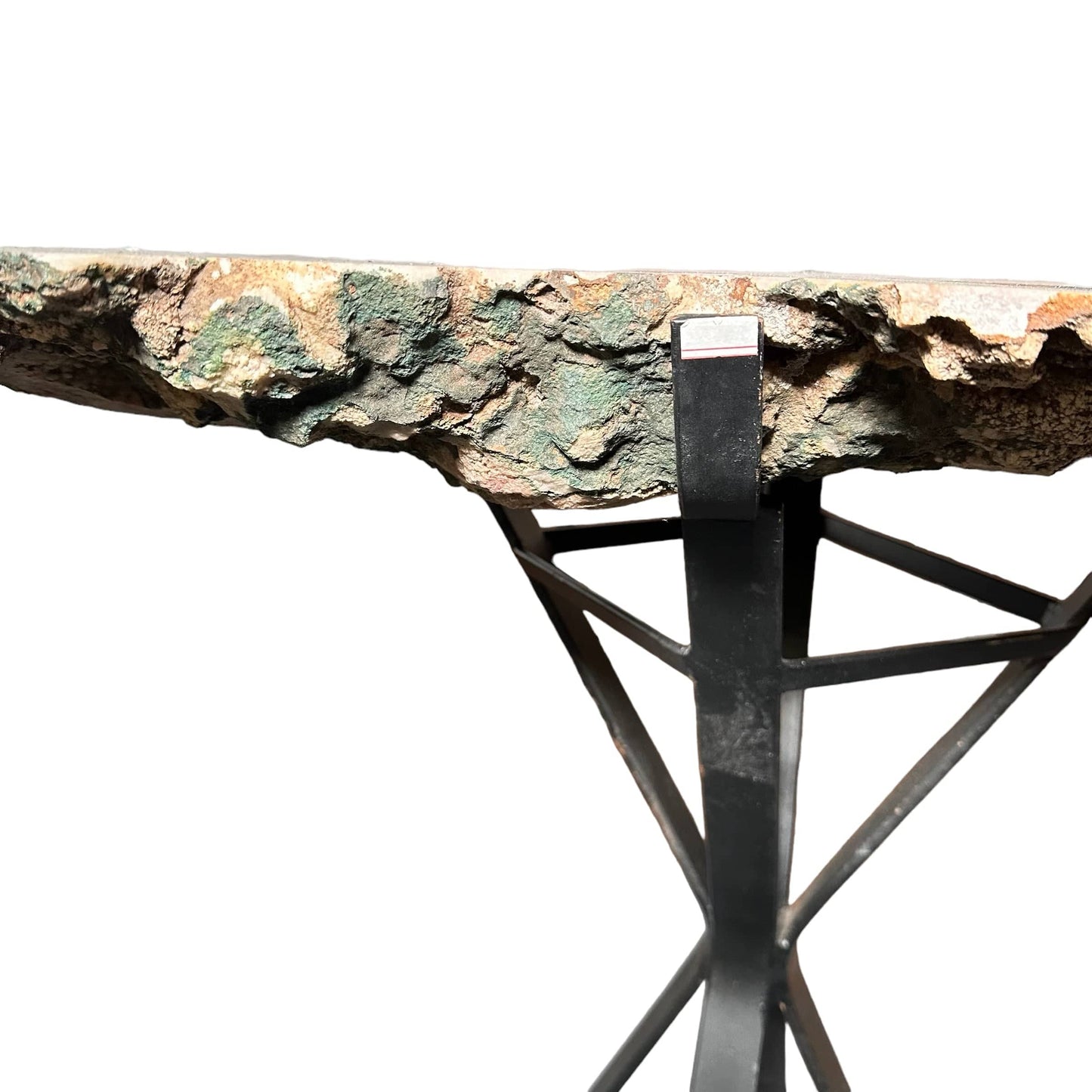 the sides and bottom of the table are left raw 
