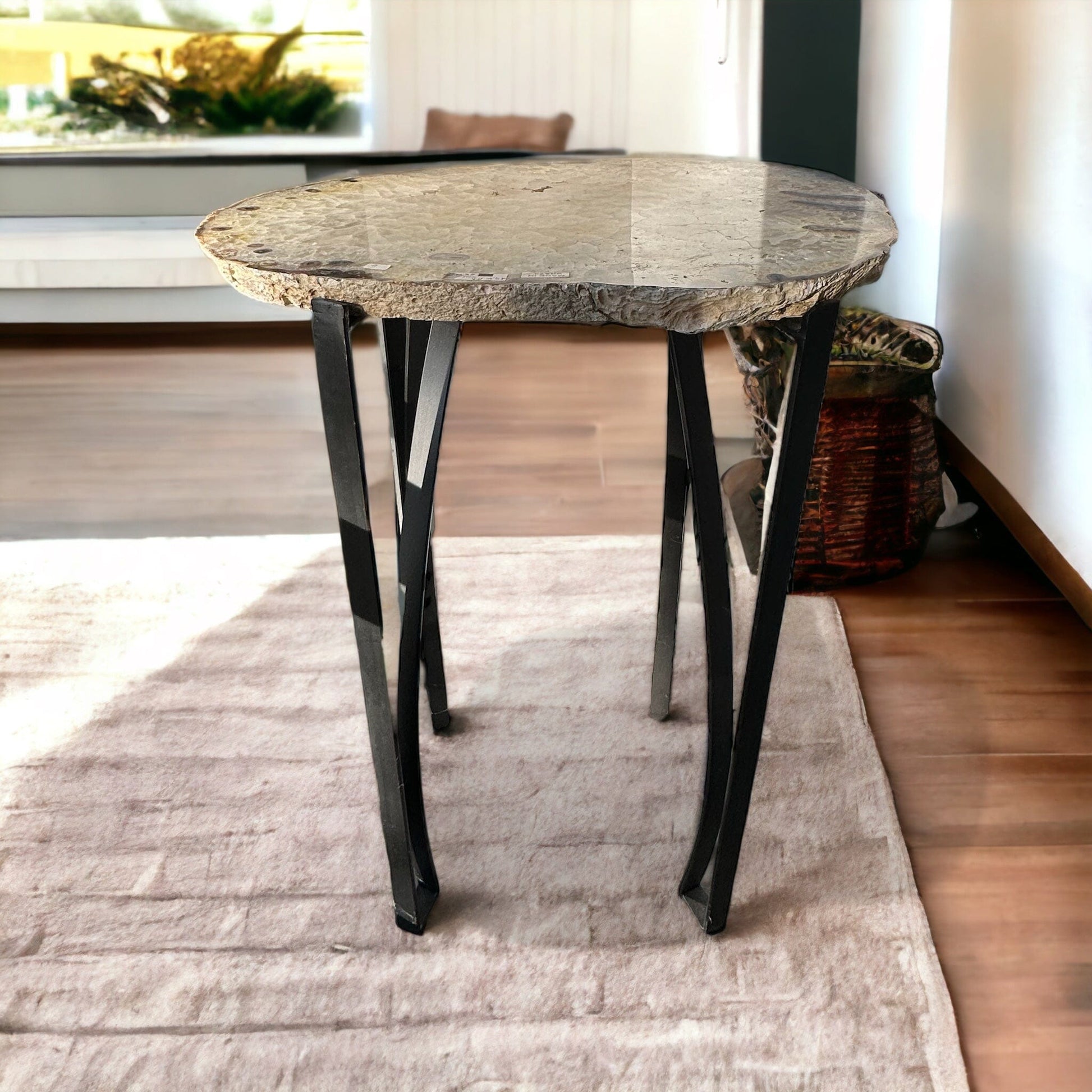Natural Agate Crystal Table - Crystal Home Decor - displayed as home decor 