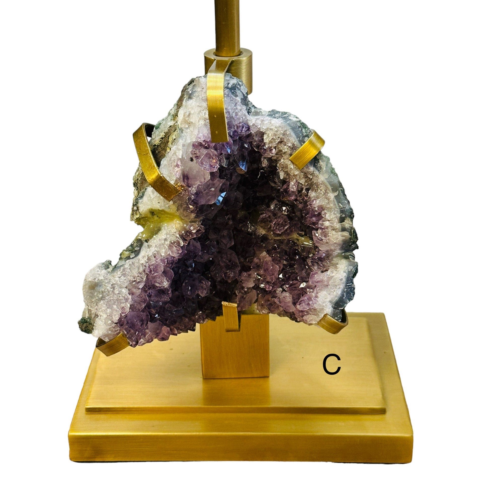 close up of the amethyst cluster on option C