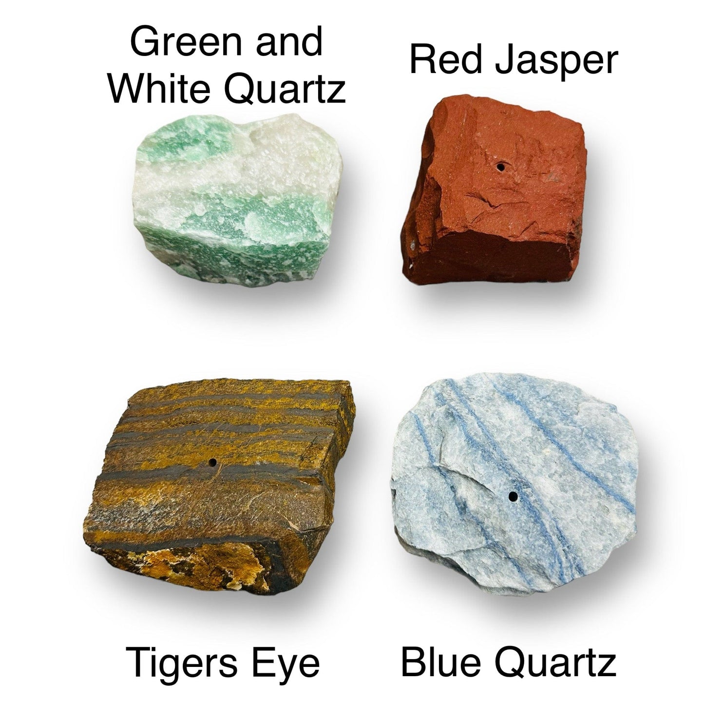 incense holders next to their crystal name 