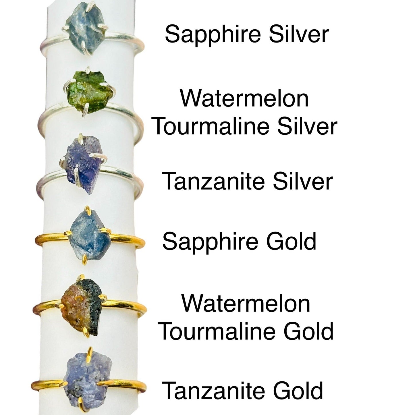 crystal rings next to their crystal name 