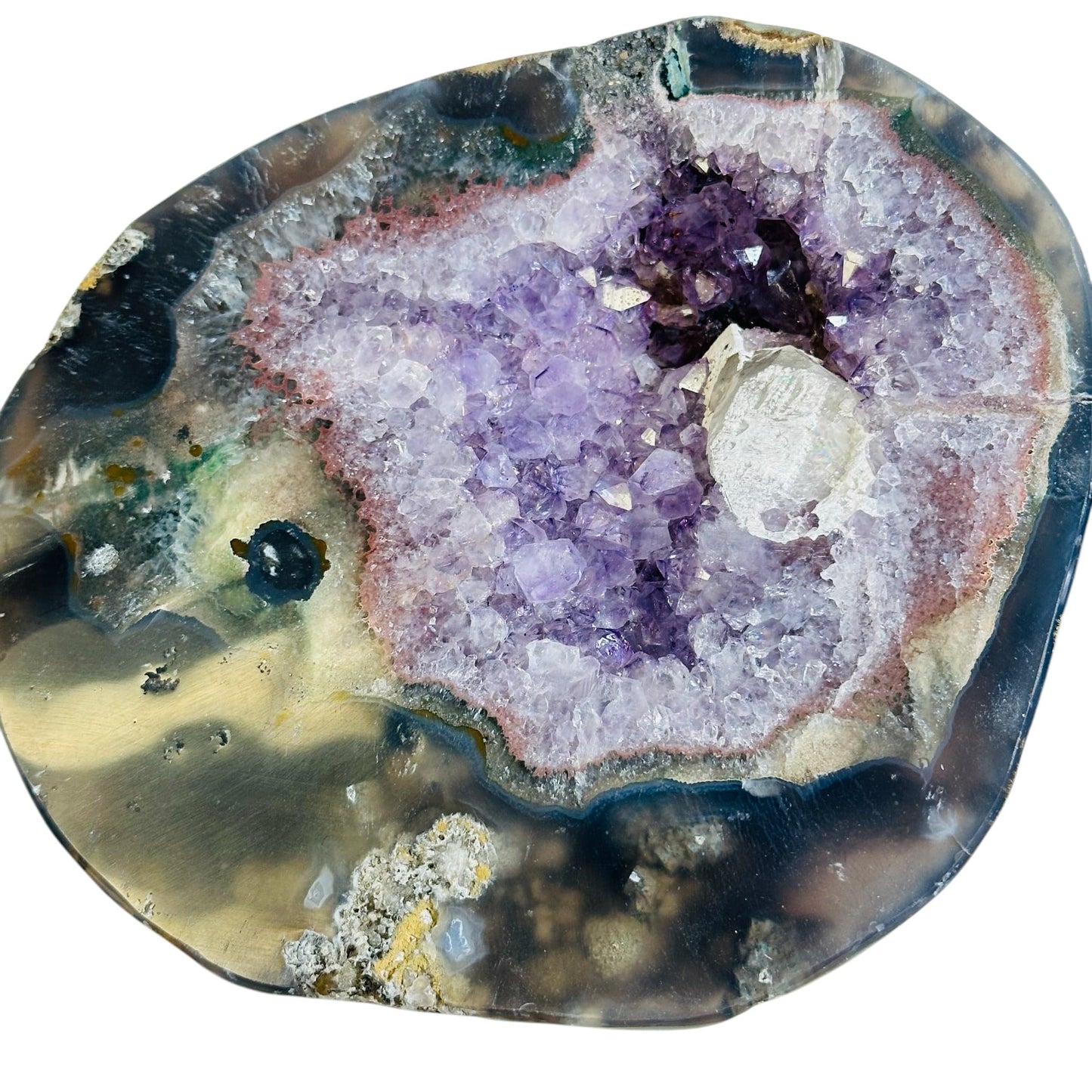 close up of the top of the geode 