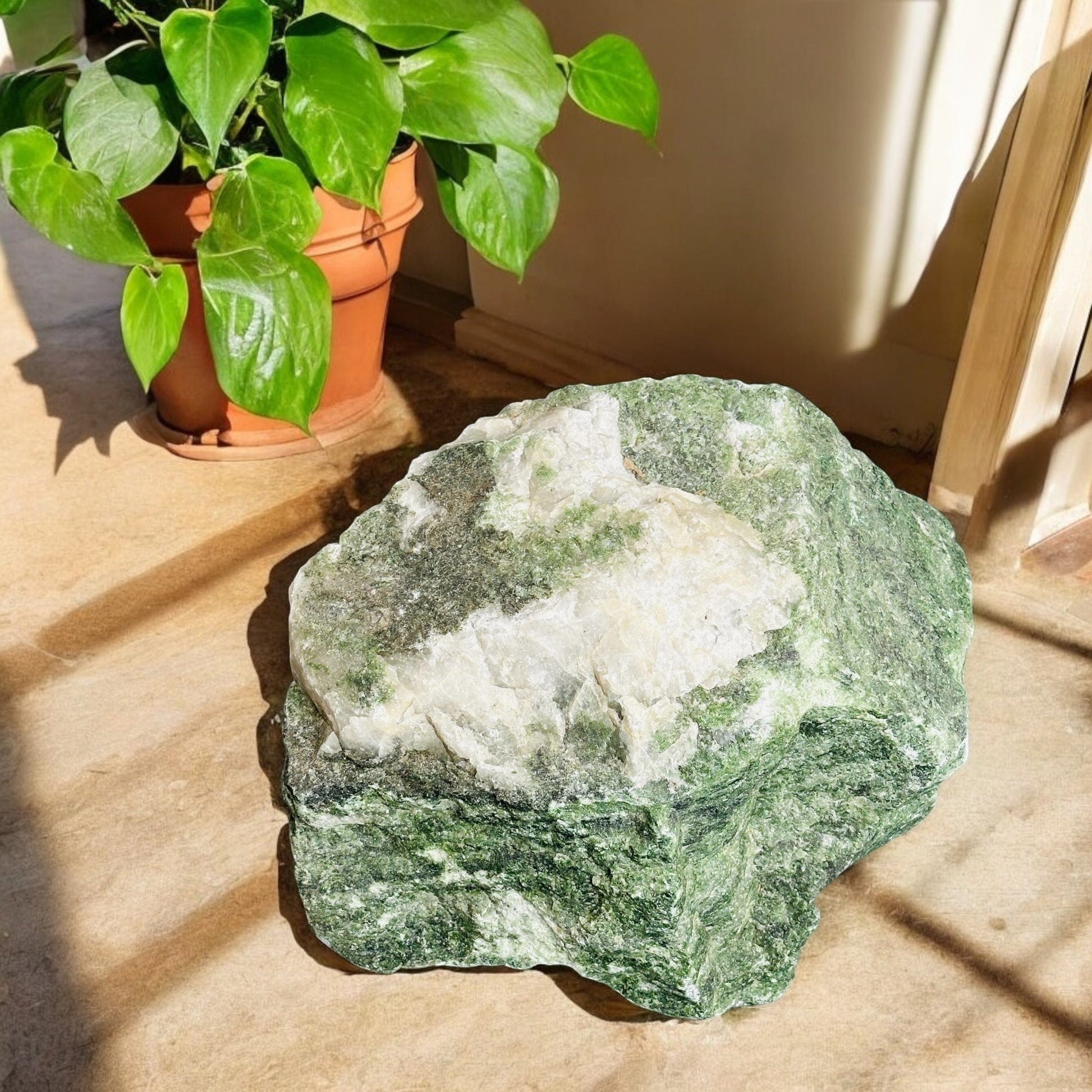 jadeite crystal displayed as home decor