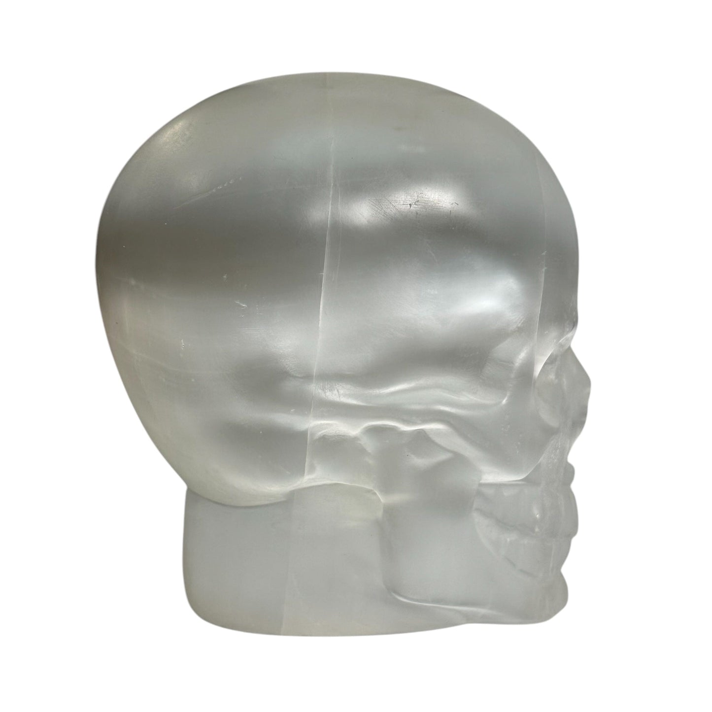 close up of the engraved details on this crystal skull
