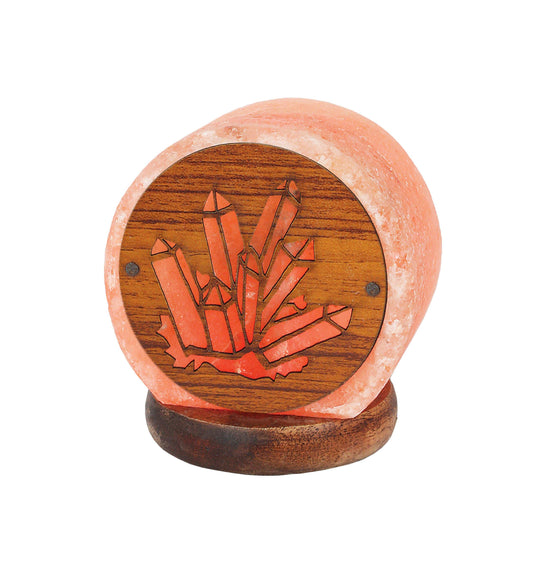 himalayan salt lamp with crystal cluster design 