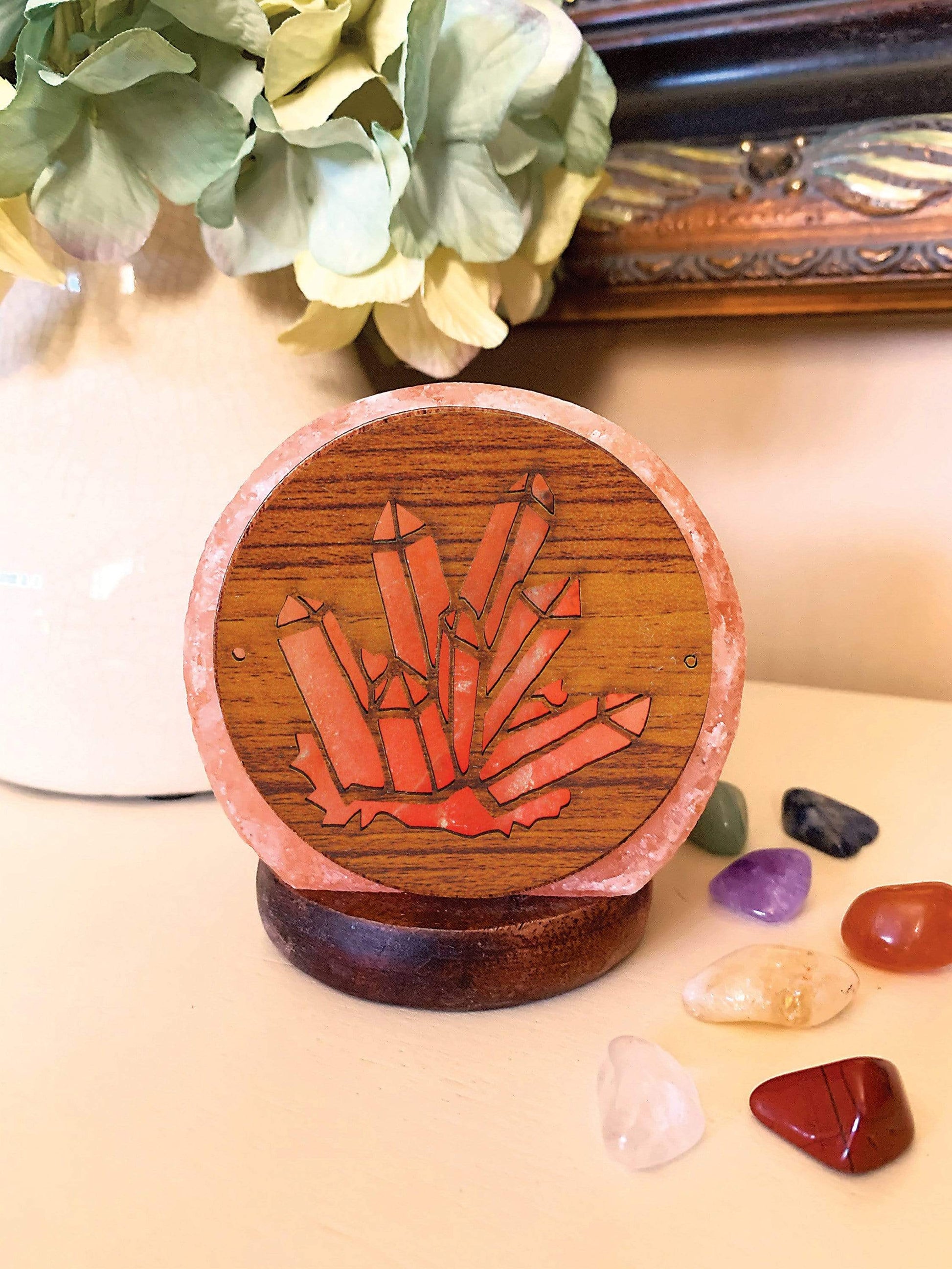himalayan salt lamp set as home decor 