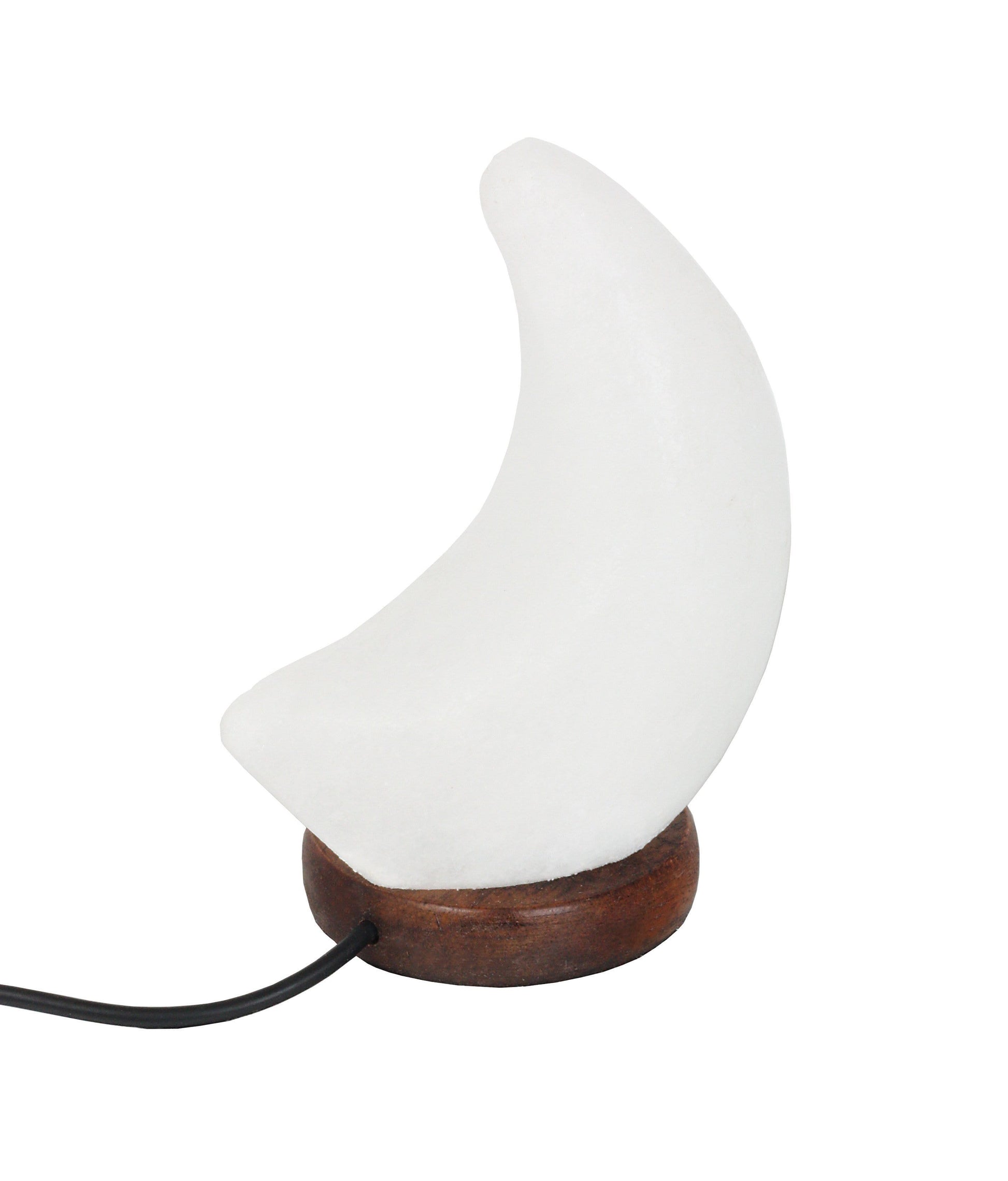 Moon shaped Himalayan Salt Lamp in white