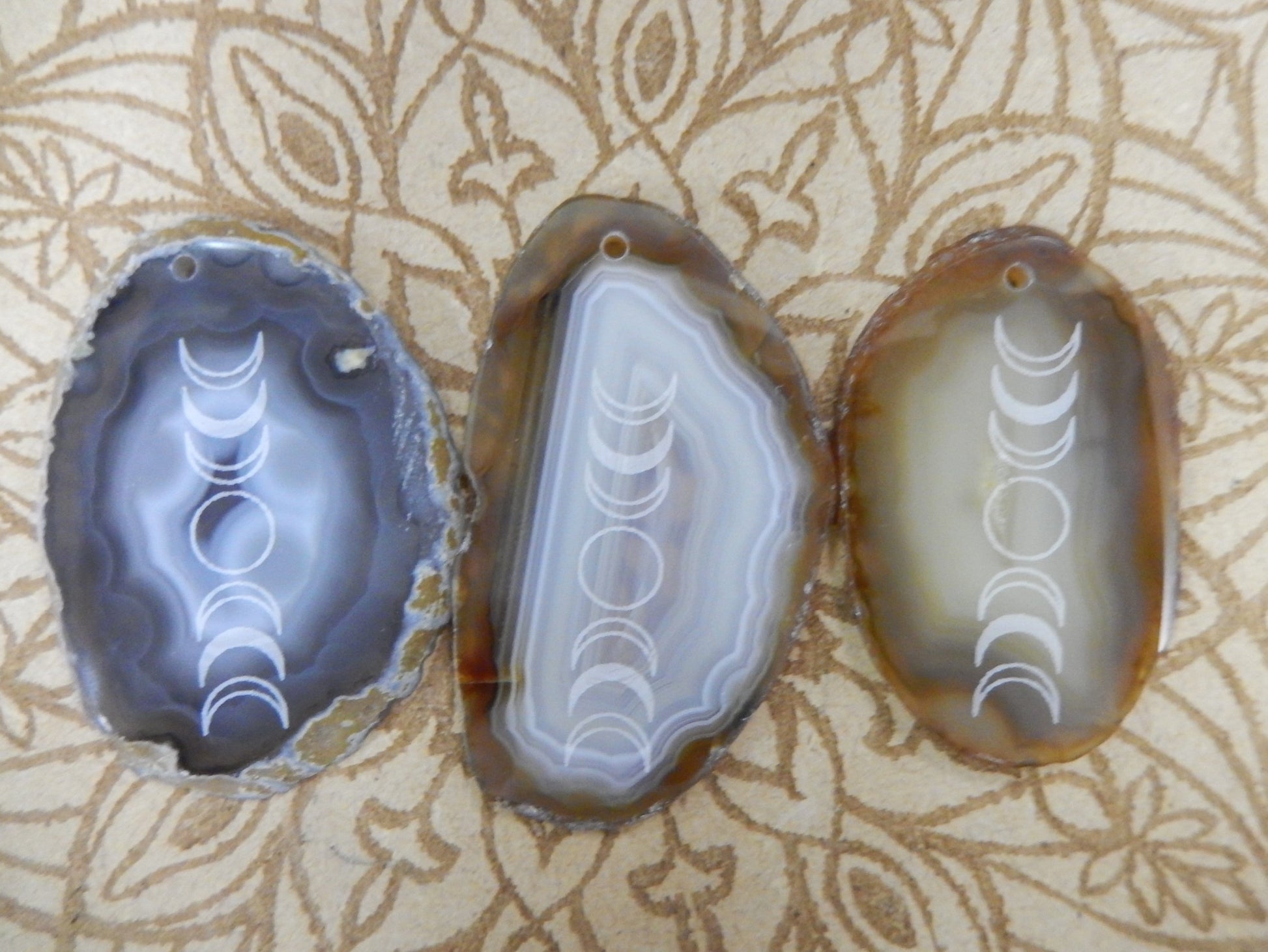 Picture of 3 of our natural agate slices.