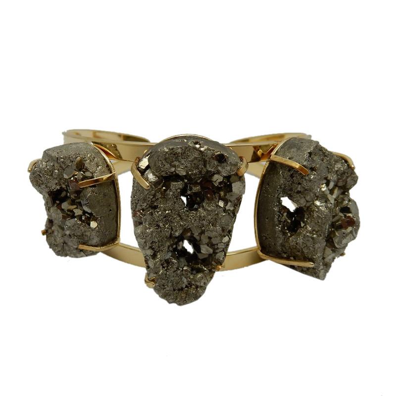 pyrite  bracelet up close
