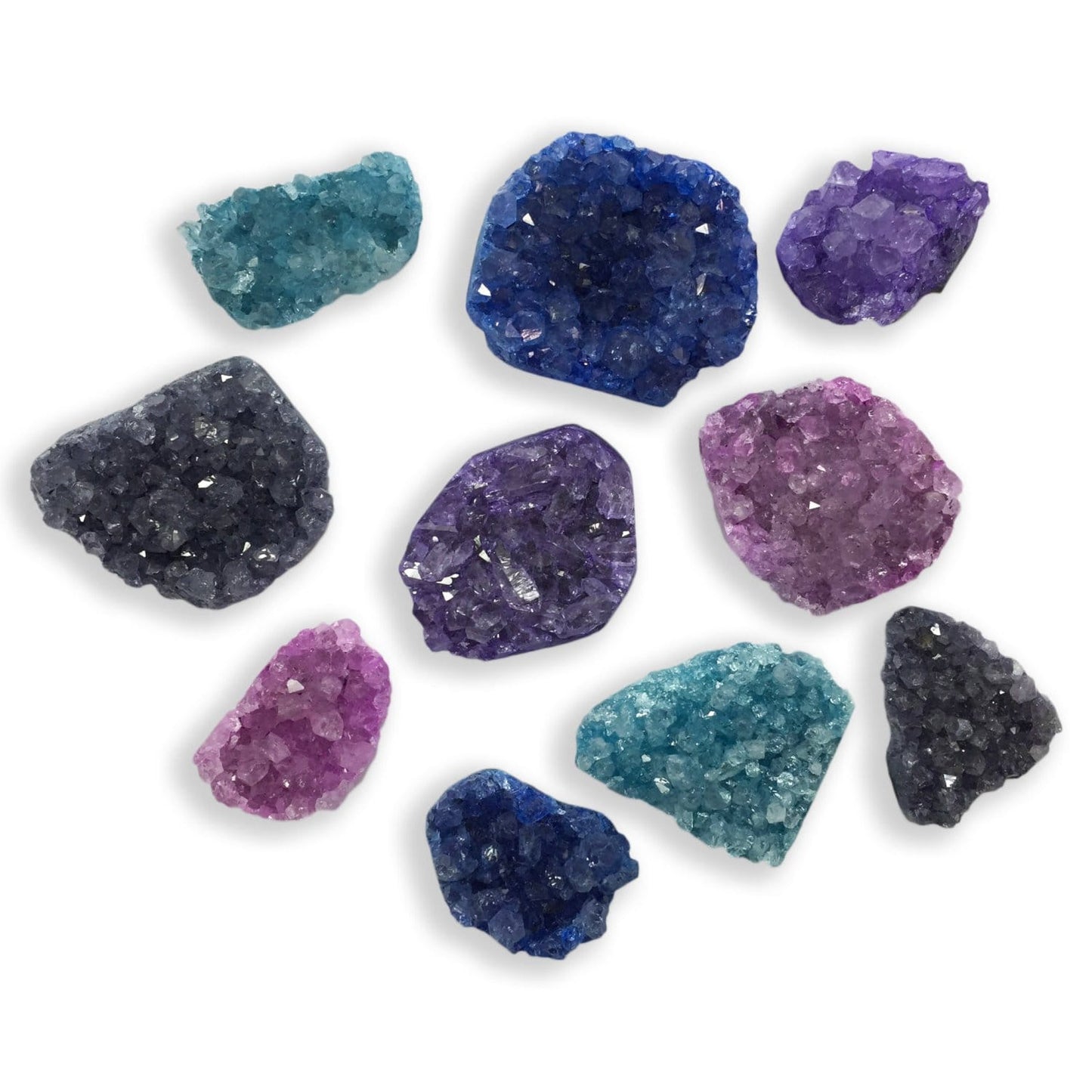 druzy cabochons with decorations in the background