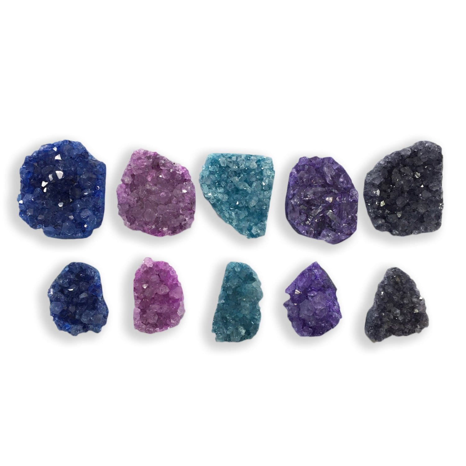 druzy cabochons with decorations in the background