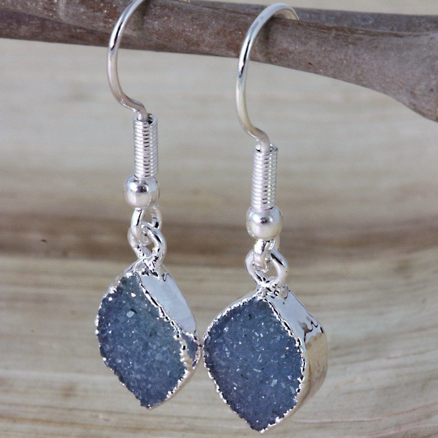 close up of the same earrings