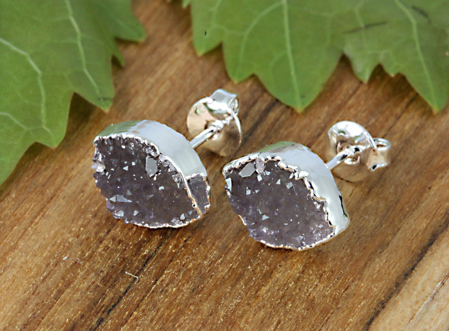 one pair of earrings on a table close up
