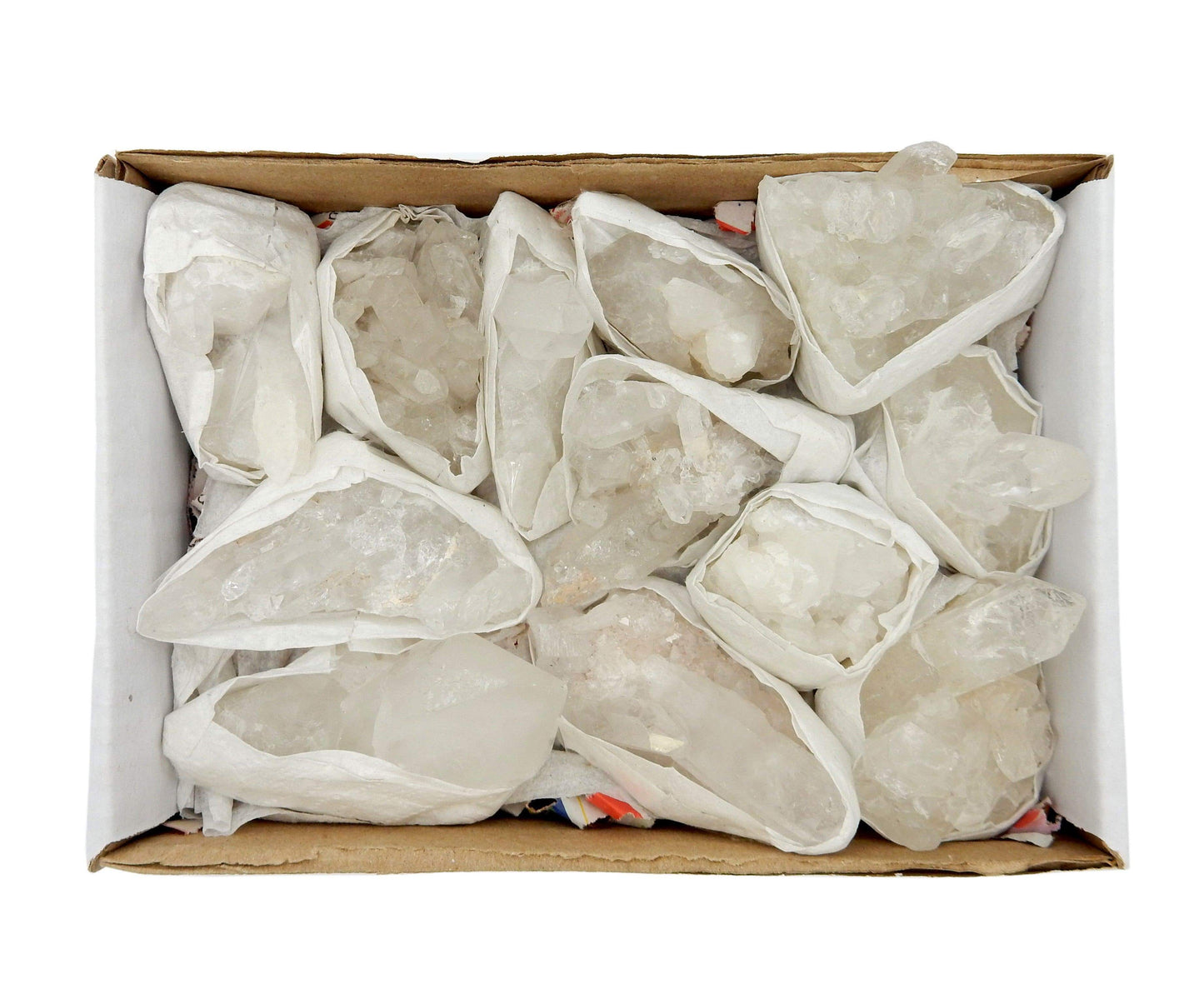 Flat Boxes - Crystal Quartz Cluster Flat Box -  one open box
