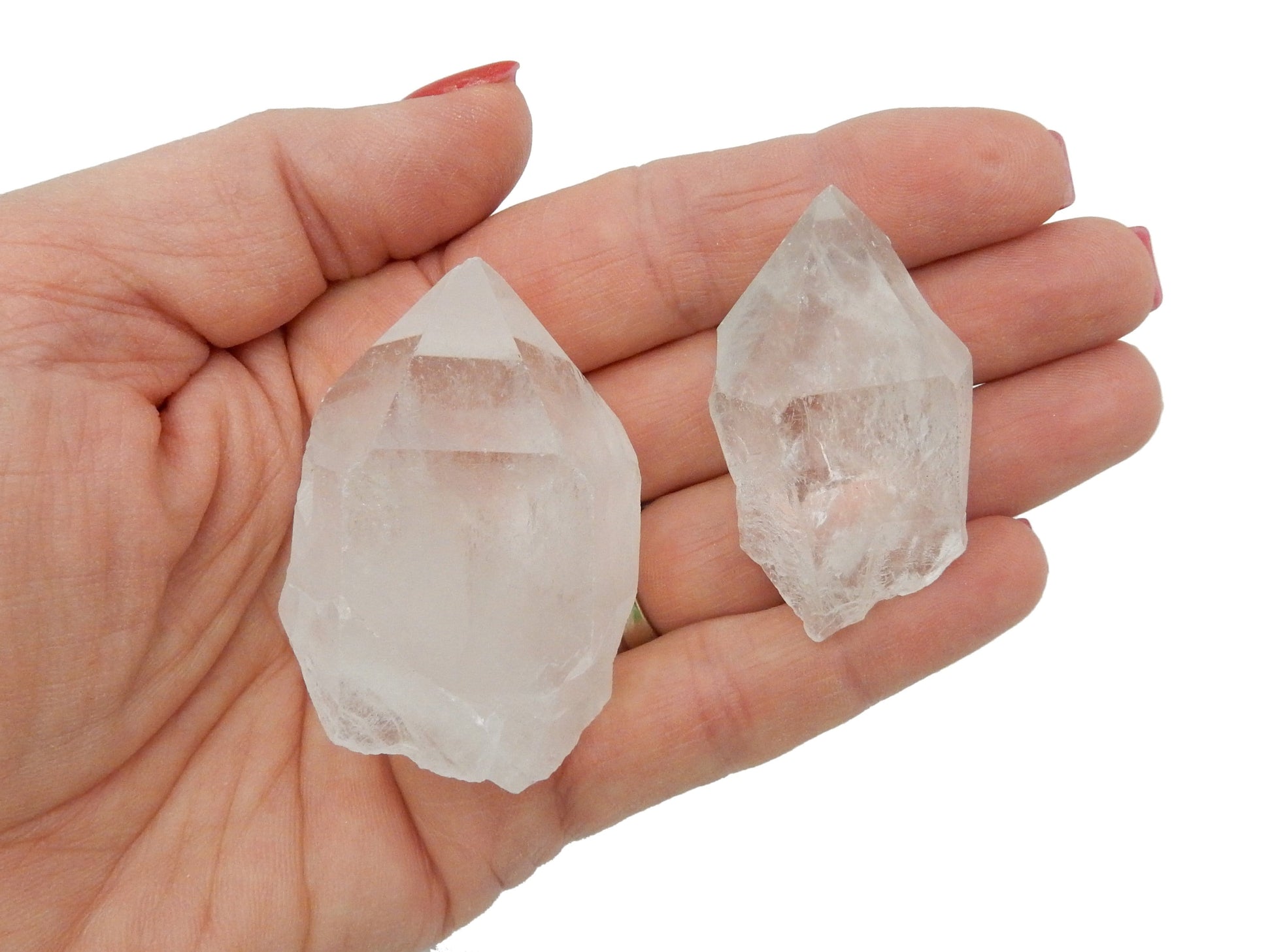 Crystal Quartz Point Flat Box  - 2 in a hand