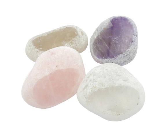 Smokey Quarts, Amethyst, Rose Quarts, and Cristal Quarts Emma Eggs Seer Stone.