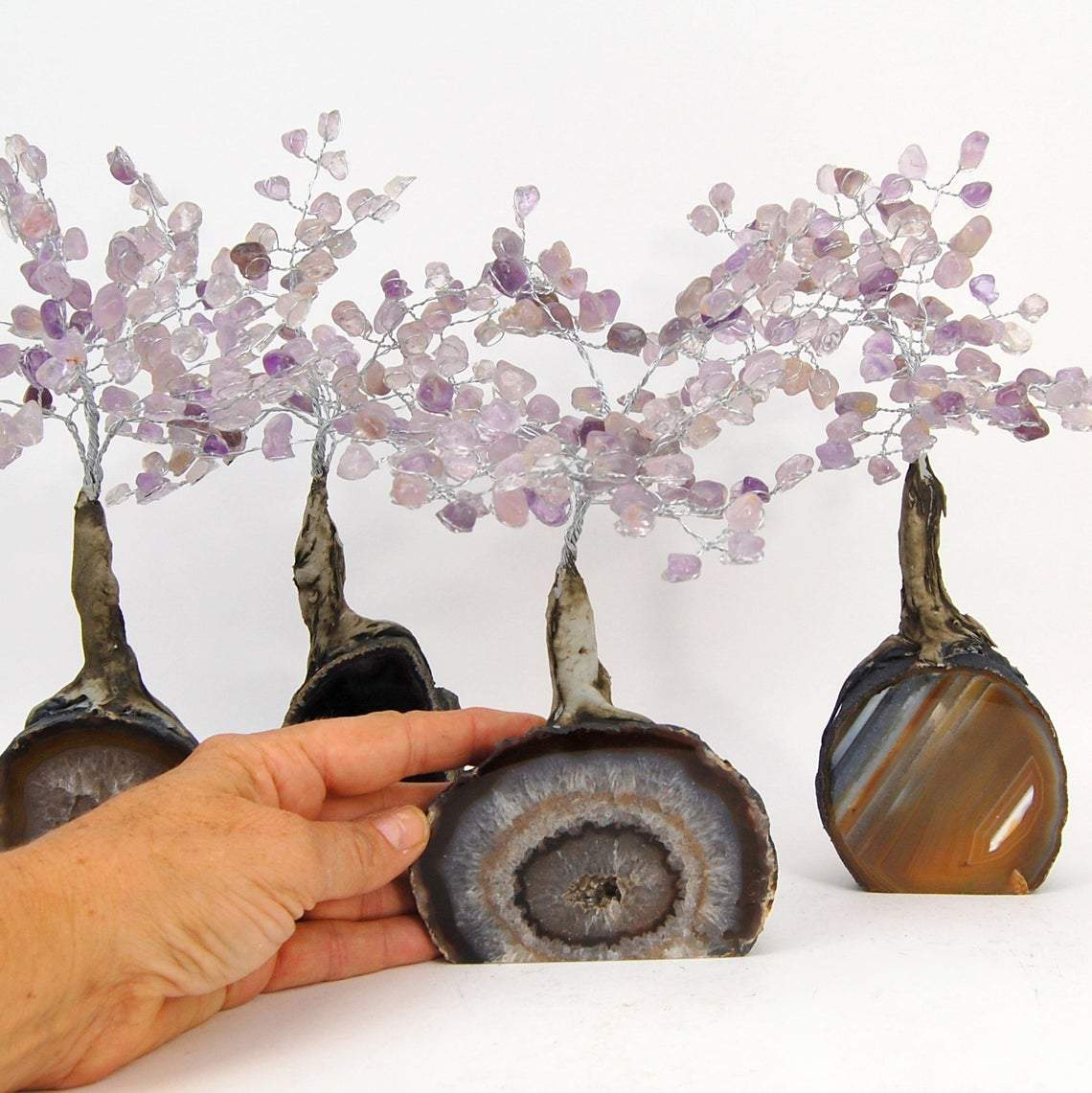 geode tree in hand for size reference 