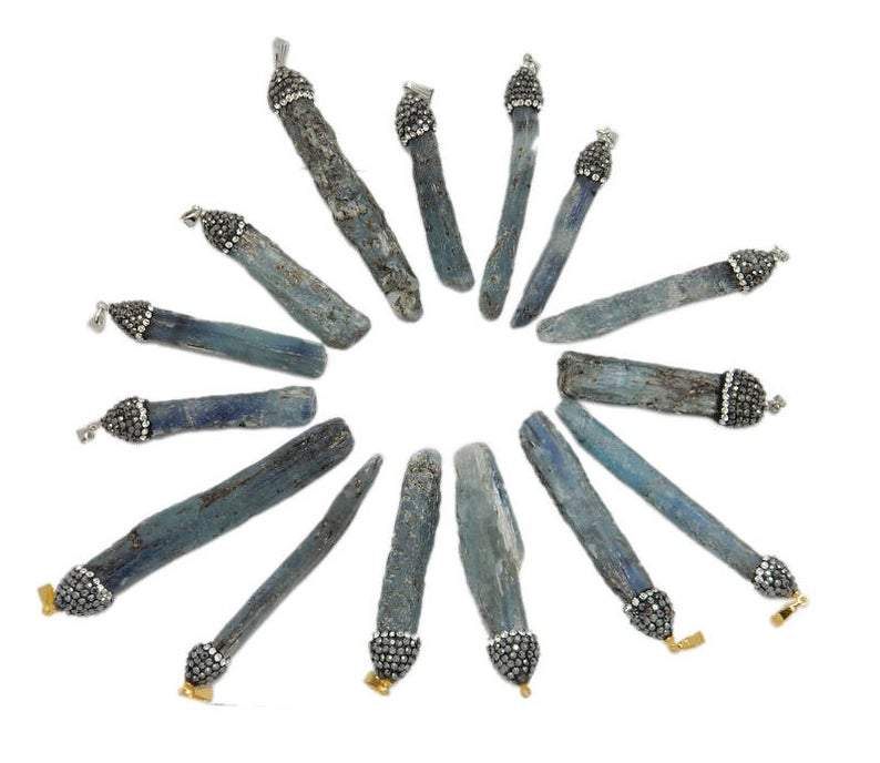 pendants with fancy rhinestone cap and bail available in gold and silver 