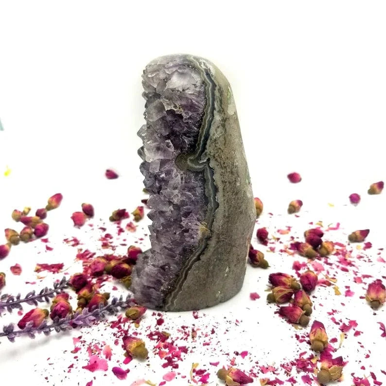 Amethyst Cut Base Cluster side view
