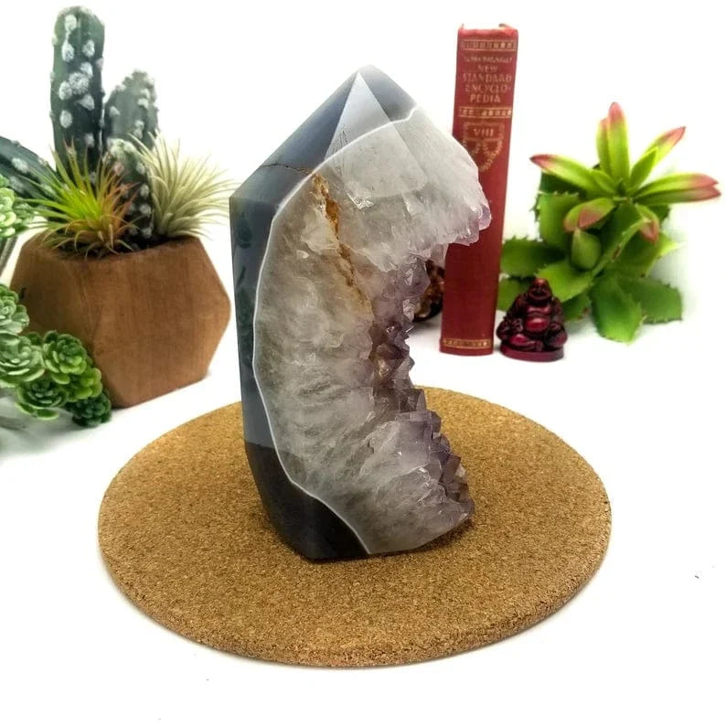 Amethyst Cut Base Cluster side view