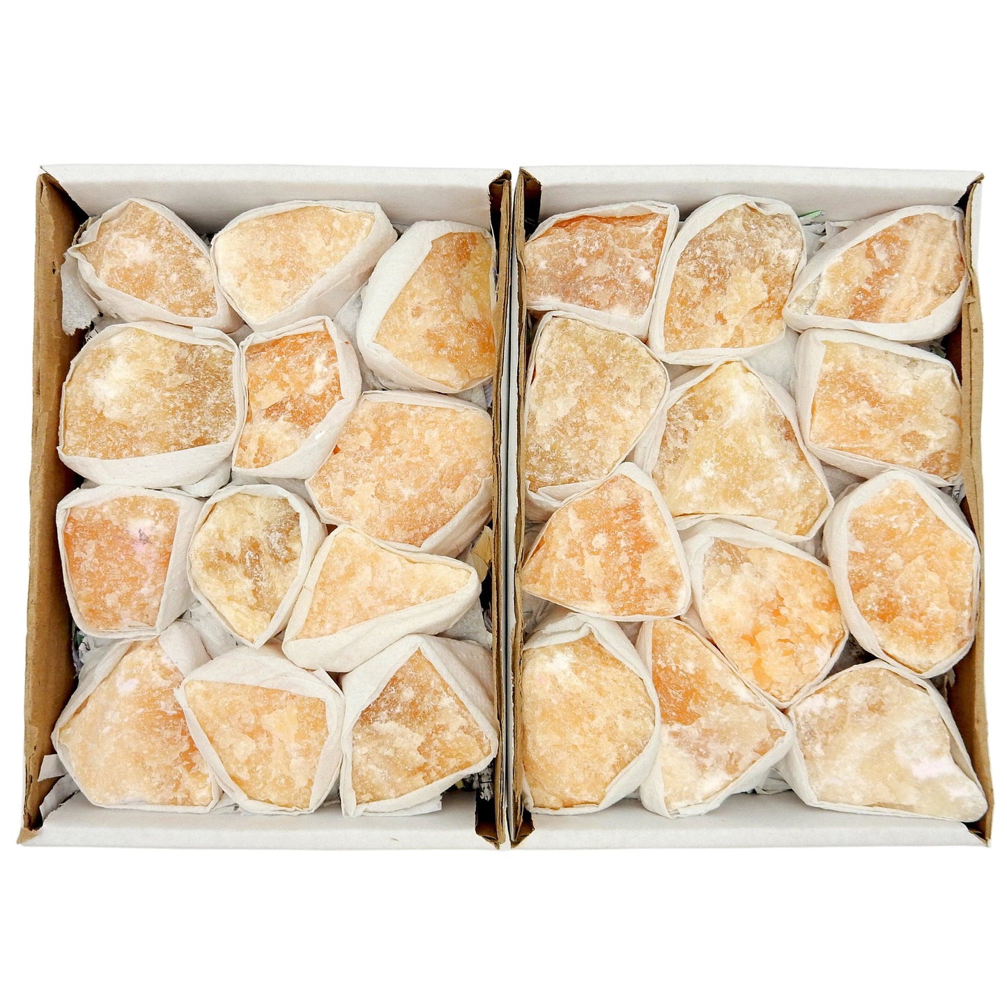 Orange Calcite Flat Box - Approx. 12 Piece Box