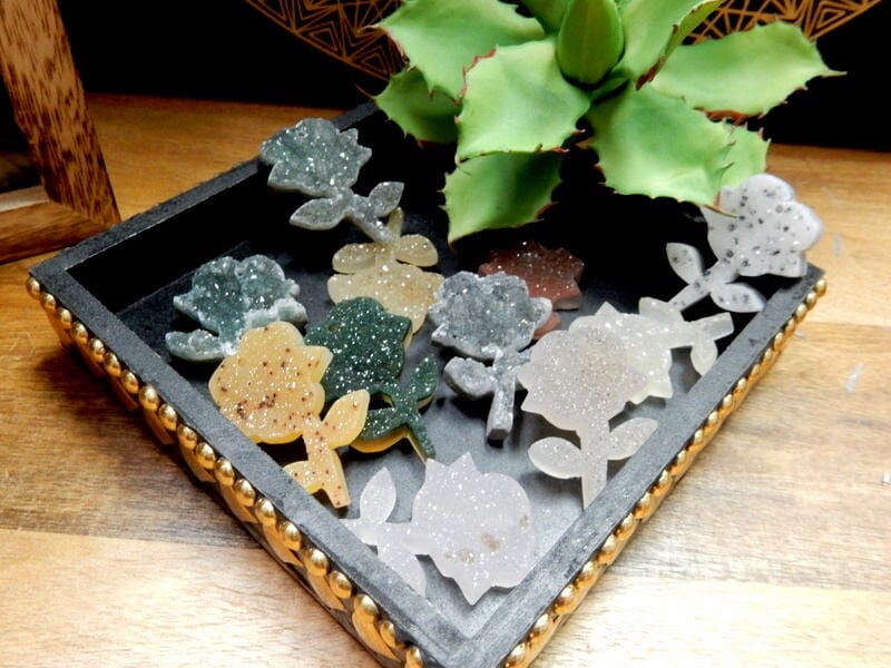 Natural Druzy Rose Crystal Cabachon - Jewelry Making - YOU CHOOSE- Drilled or Undrilled