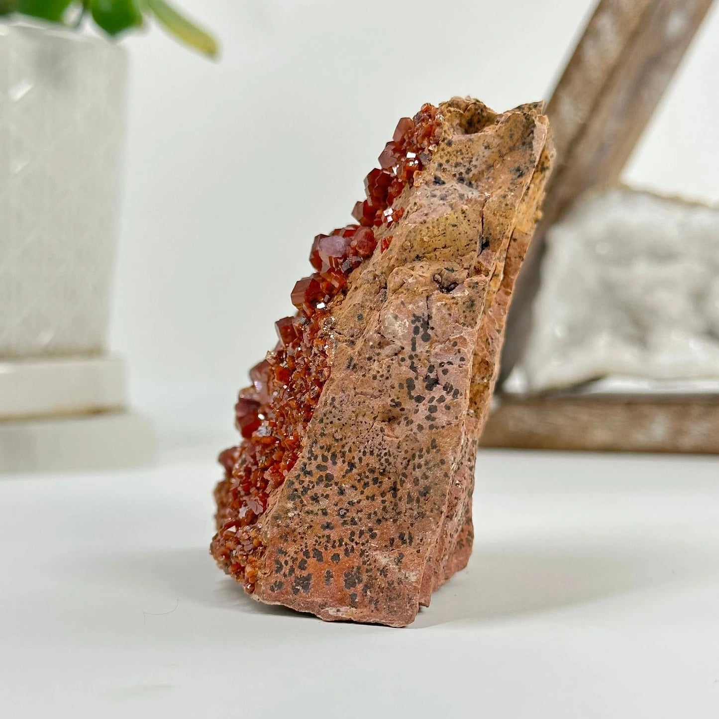 vanadinite with decorations in the background