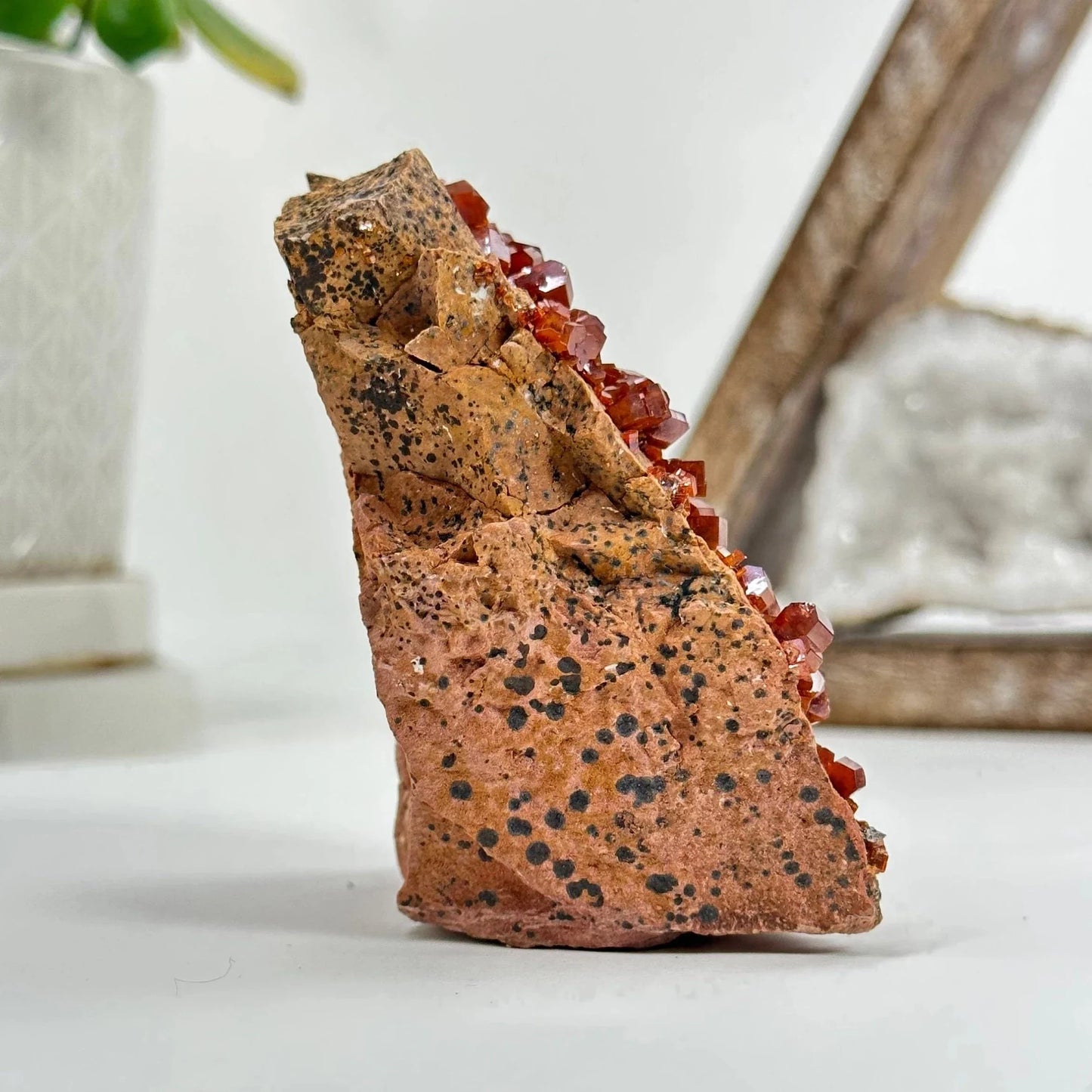 vanadinite with decorations in the background