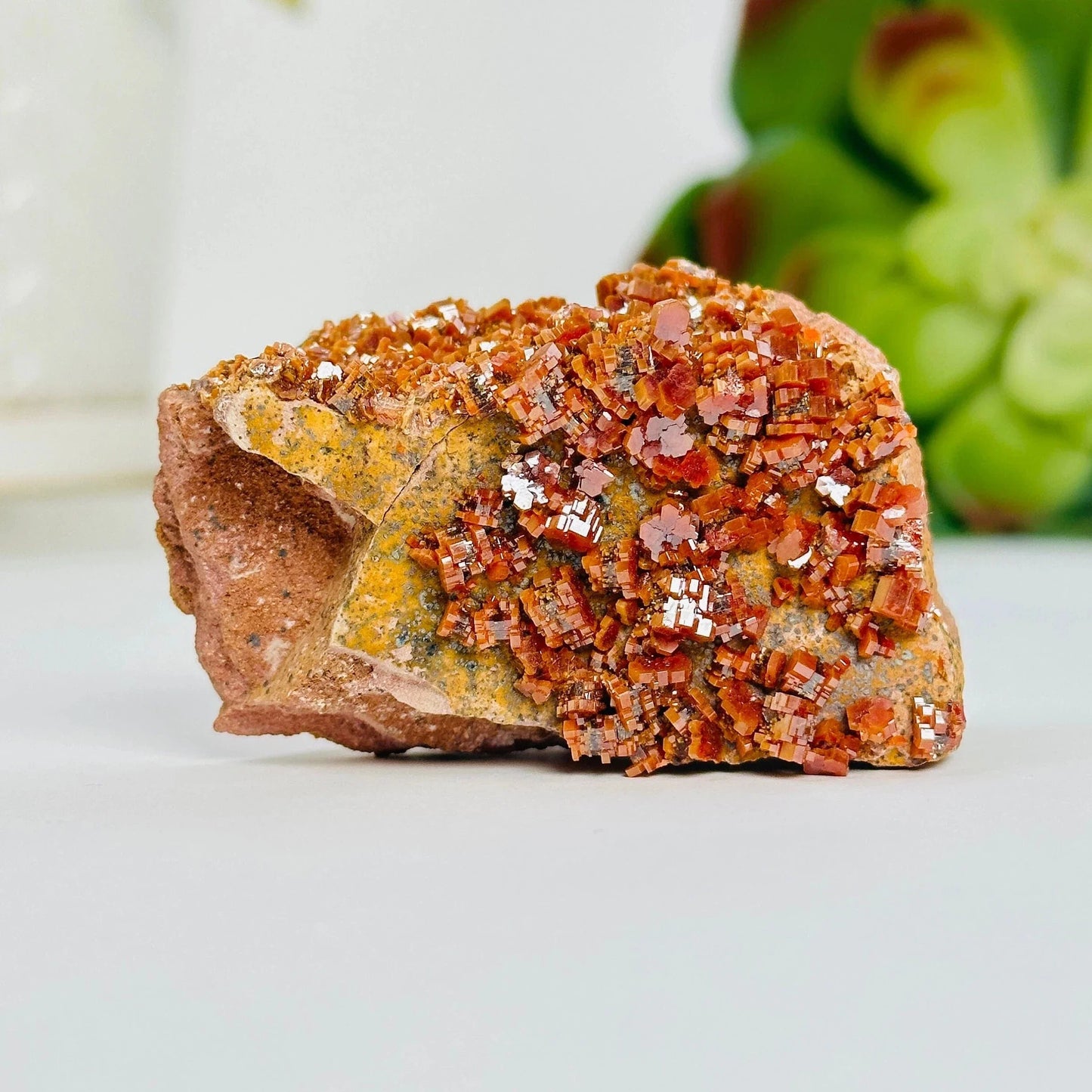 vanadinite with decorations in the background