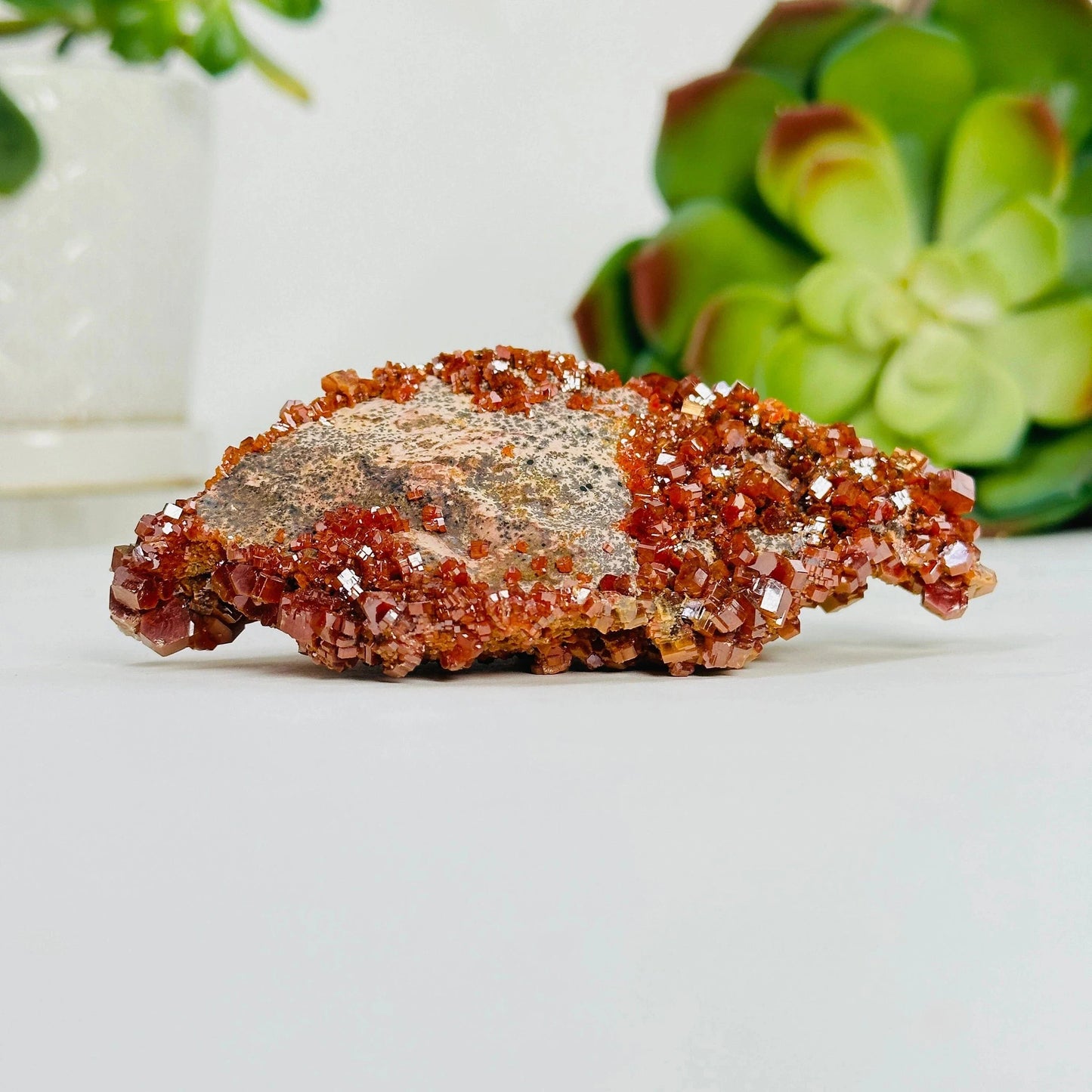 vanadinite with decorations in the background