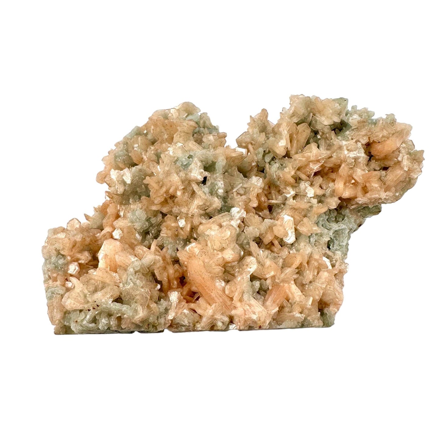Peach Stilbite Cluster with Apophyllite and Zeolite - Museum Quality back view