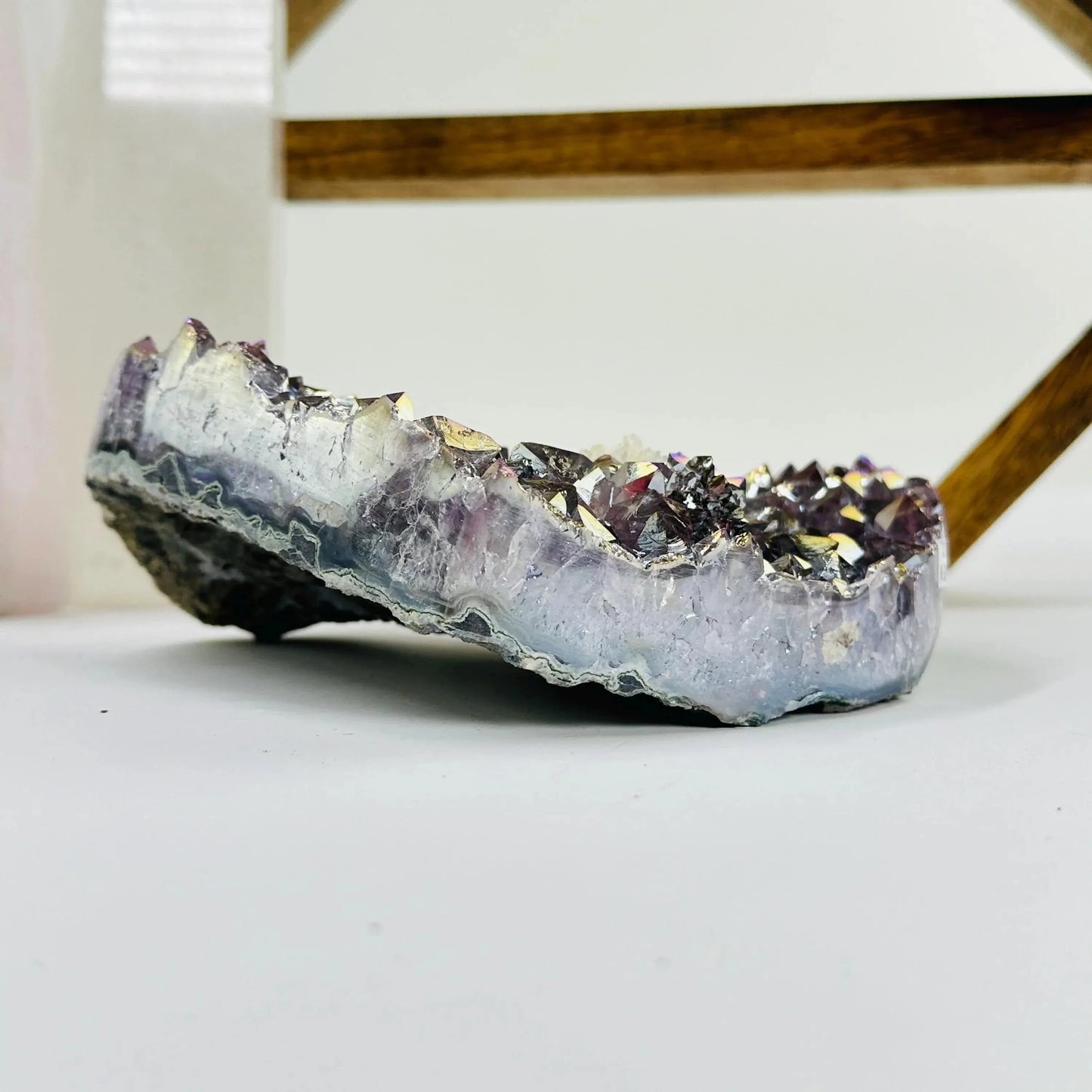 amethyst with decorations in the background