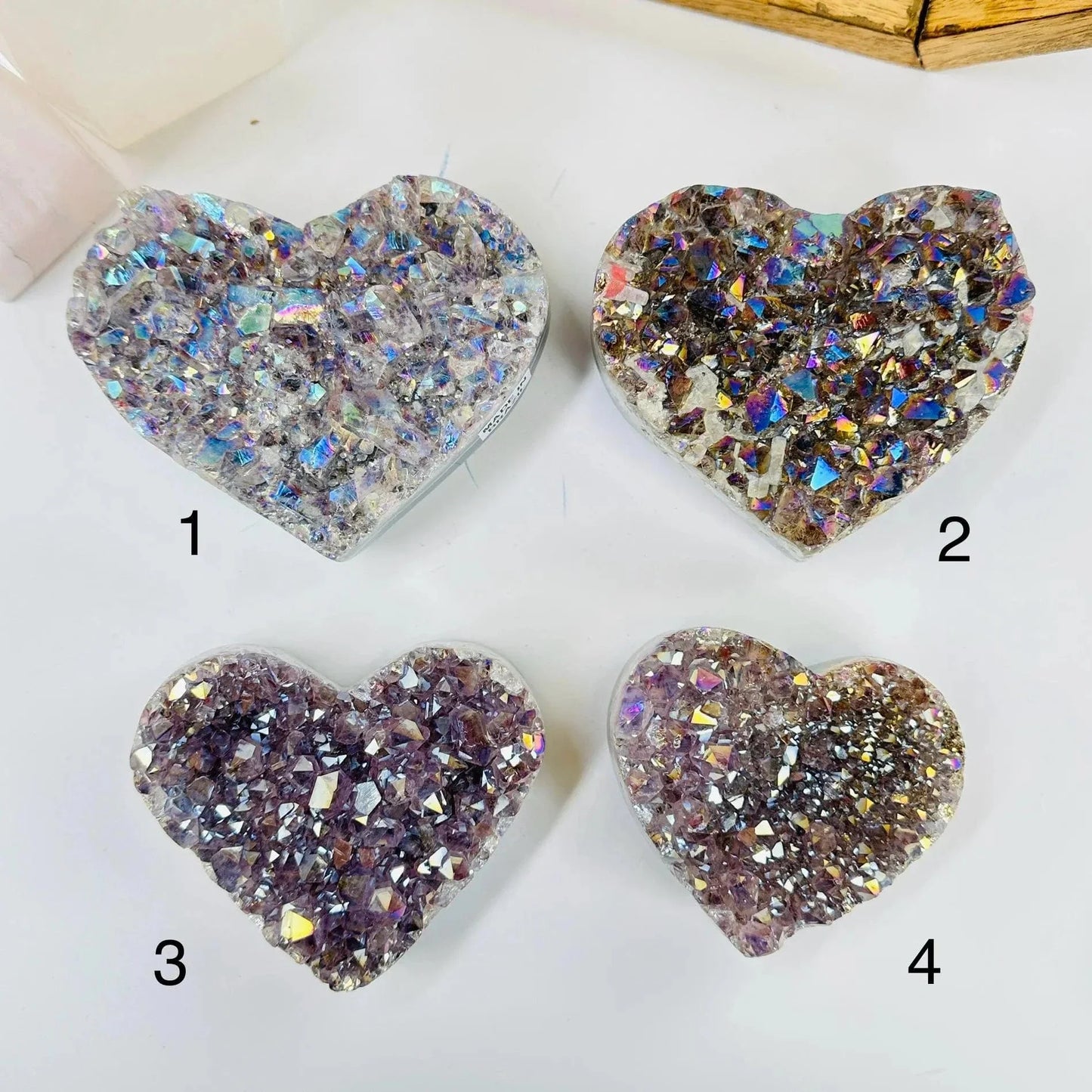 amethyst with decorations in the background