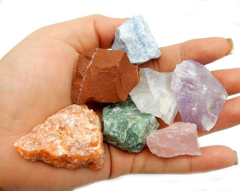 rough stones in a hand