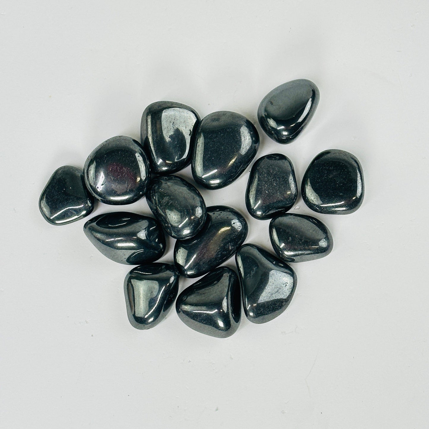 silver hematite on a white background.